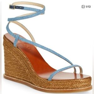 Jimmy Choo Danai 100 denim wedge sandal, 38